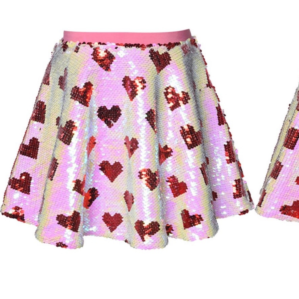 Truly Me Kids Sequin Flip Heart Sequin Skirt Size 3